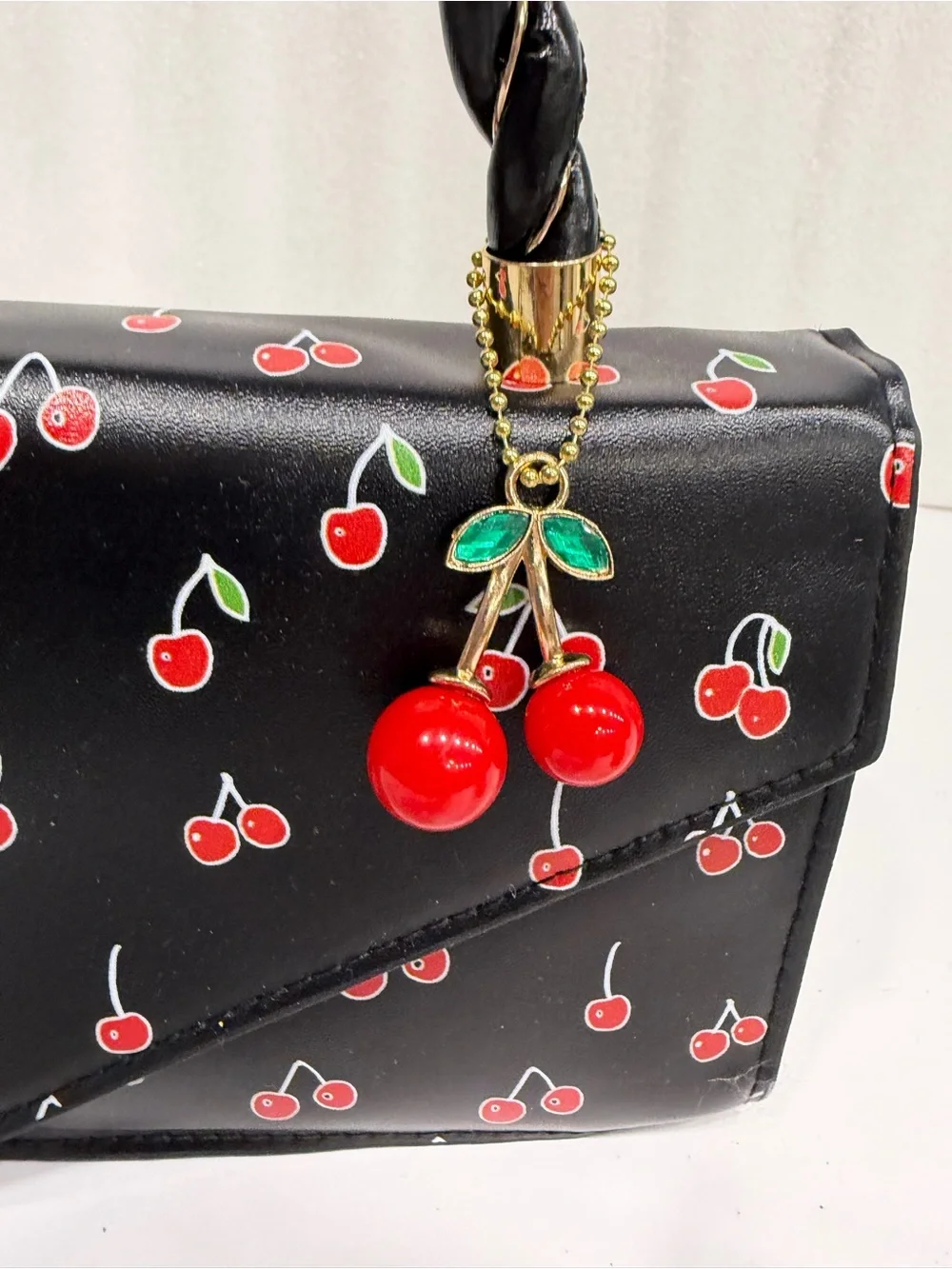 2 fashion, Bags Girls Cherry Print Top-Handle Bag - Black or White NWOT